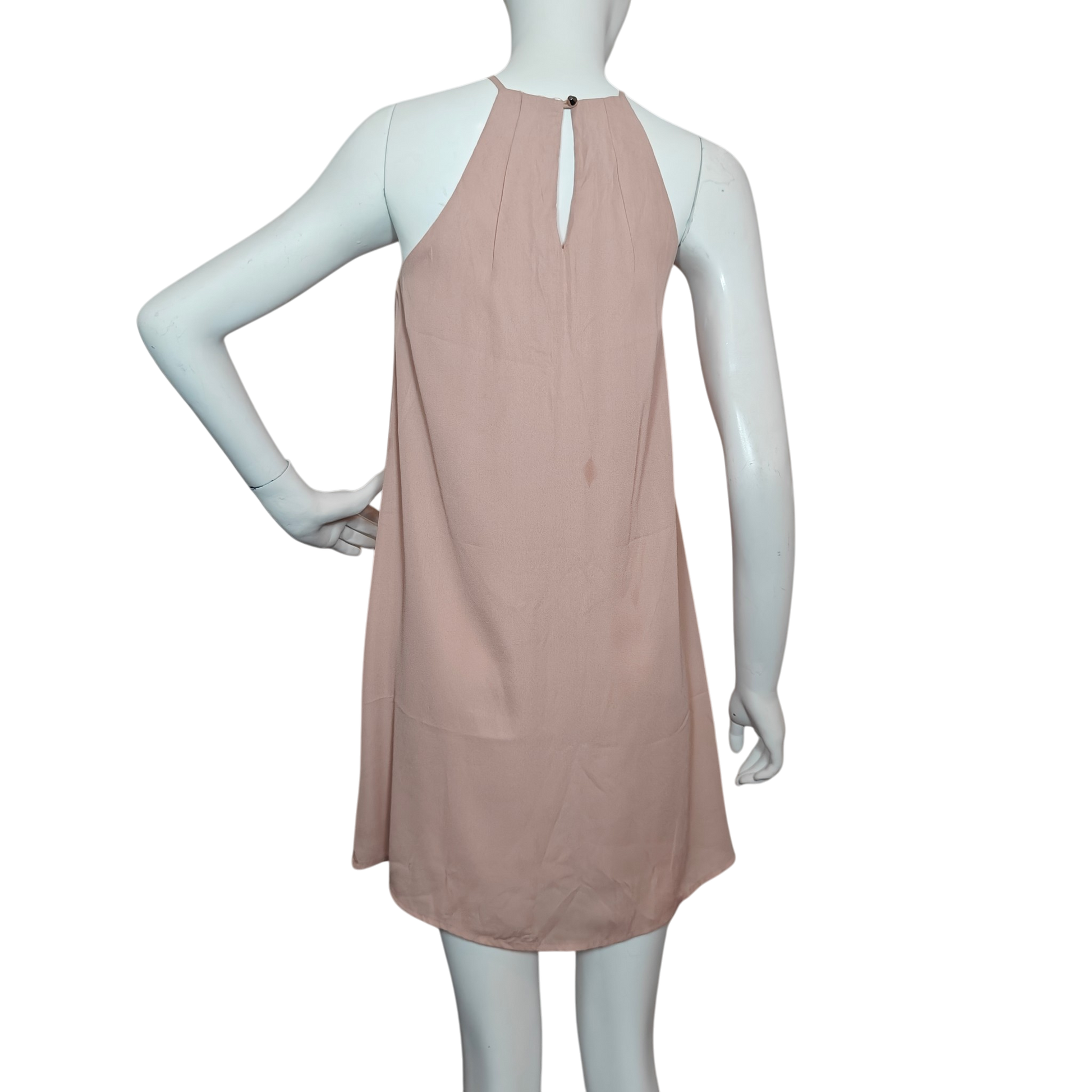 Blush Pink Solid Flowy Sleeveless Mini Dress