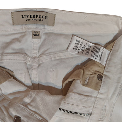 White Cropped Raw Hem Jeans