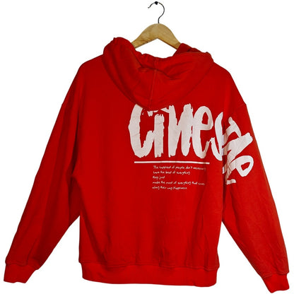 Orange Graphic Oversized Hoodie
