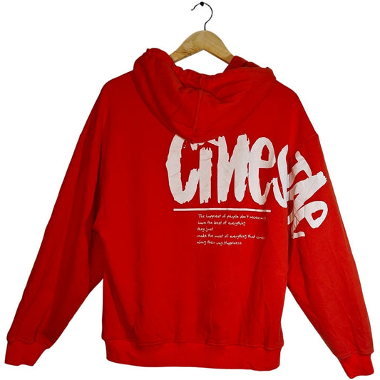 Orange Graphic Oversized Hoodie