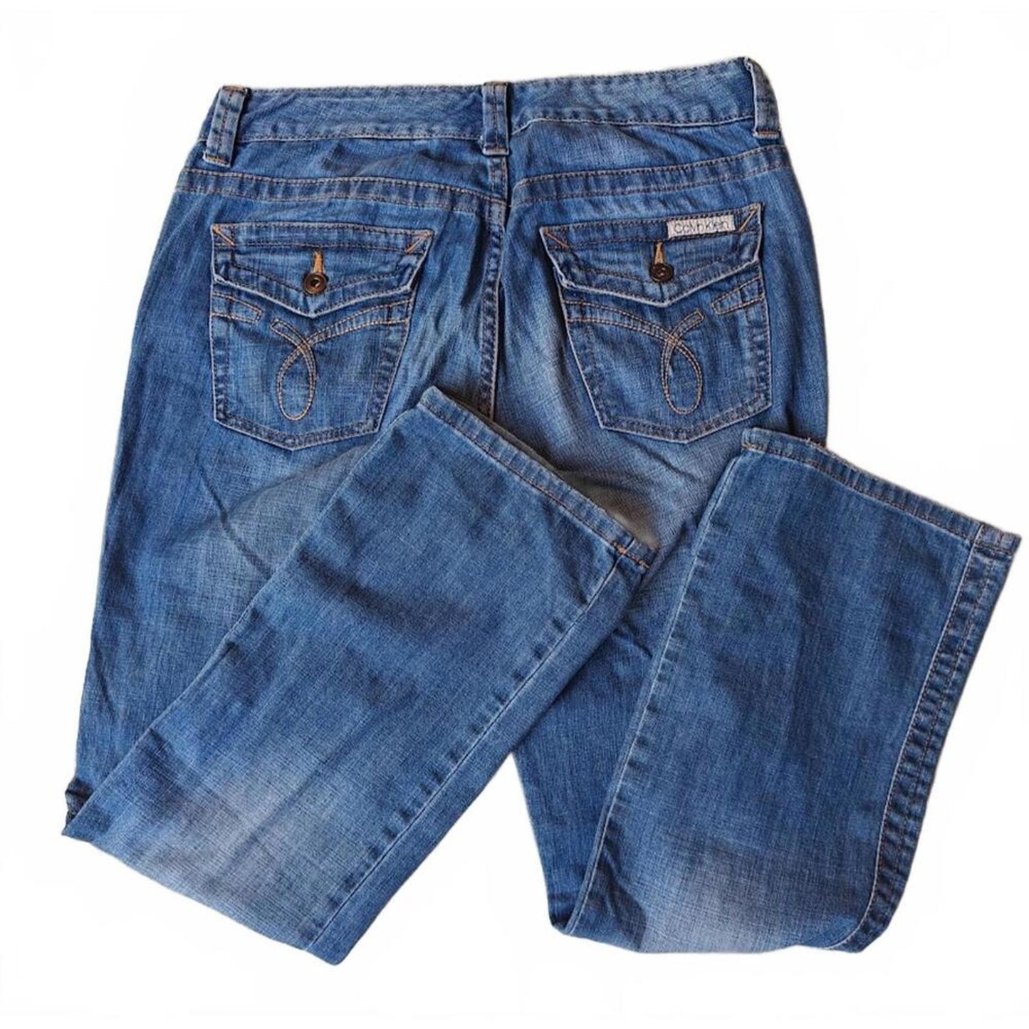 Straight Leg Mid Rise Jeans