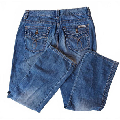 Straight Leg Mid Rise Jeans