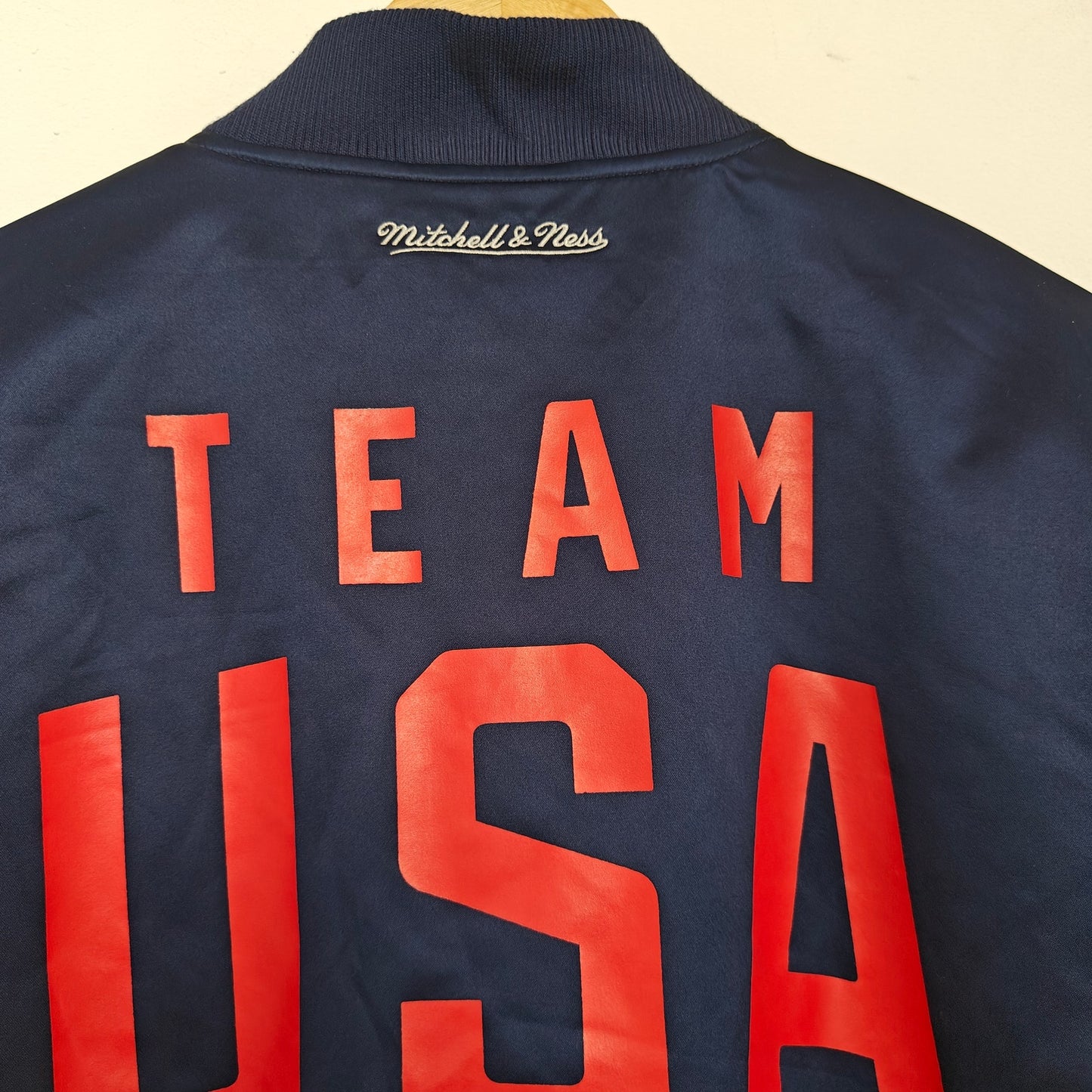Team USA Navy Olympic Satin Bomber Jacket