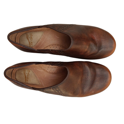 Brown Leather Clogs