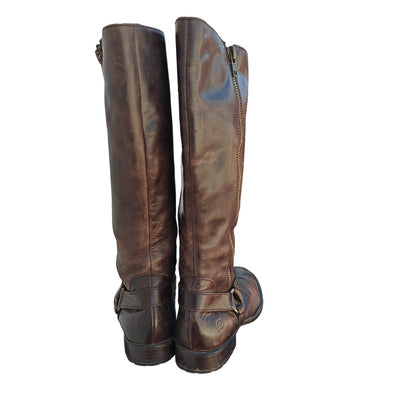 Brown Leather Tall Riding Boots