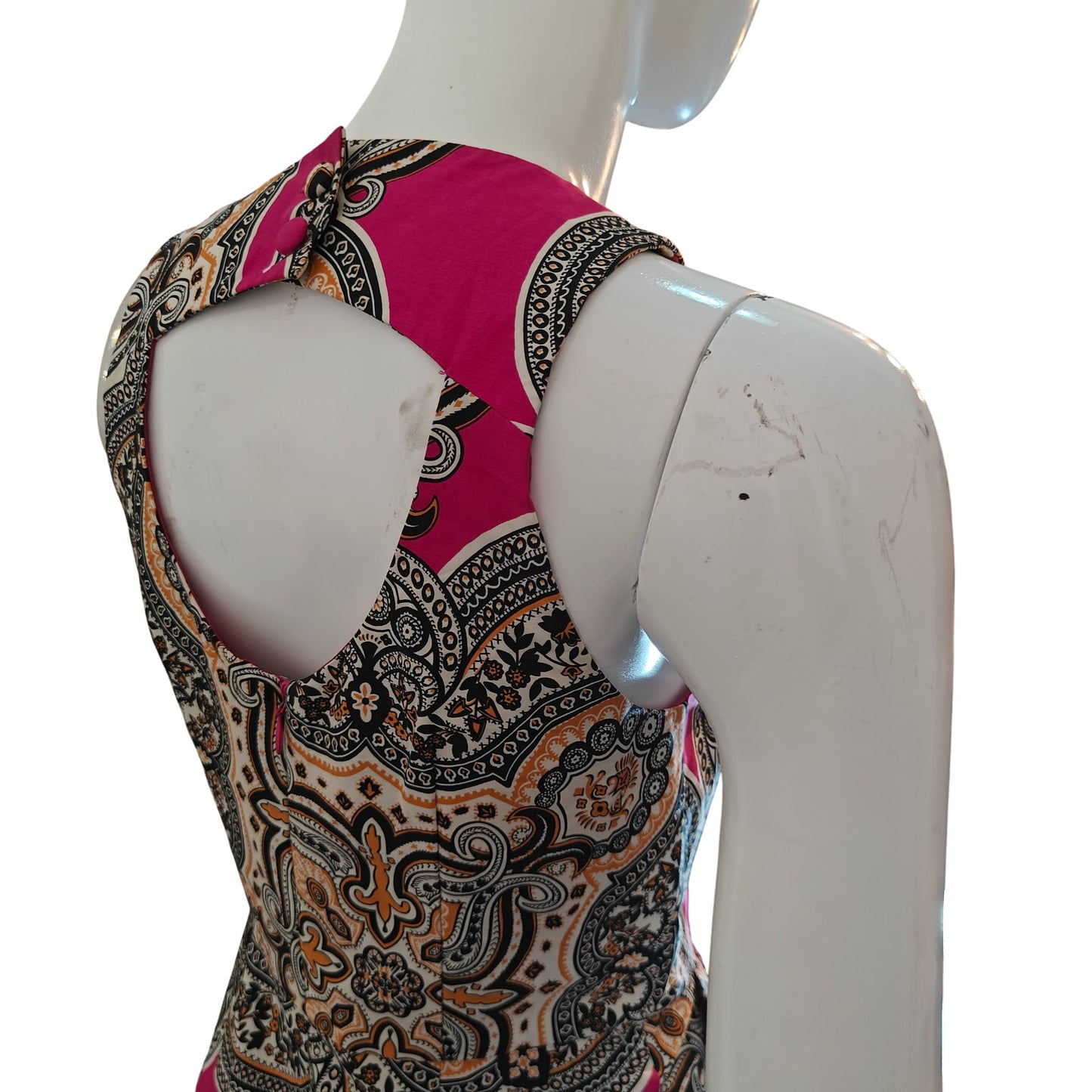 Pink Paisley Open Back Dress