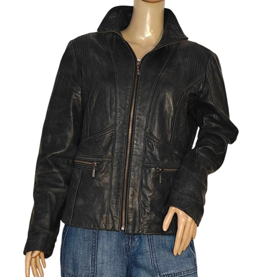 Black Leather Moto Jacket