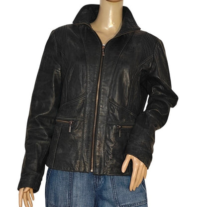 Black Leather Moto Jacket