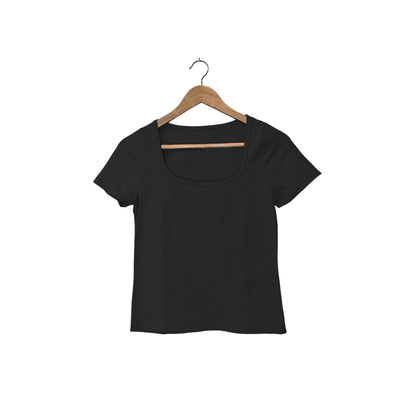 Black Scoop Neck Tee