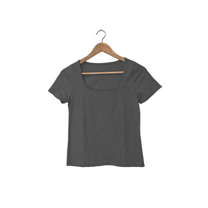 Charcoal Scoop Neck Tee