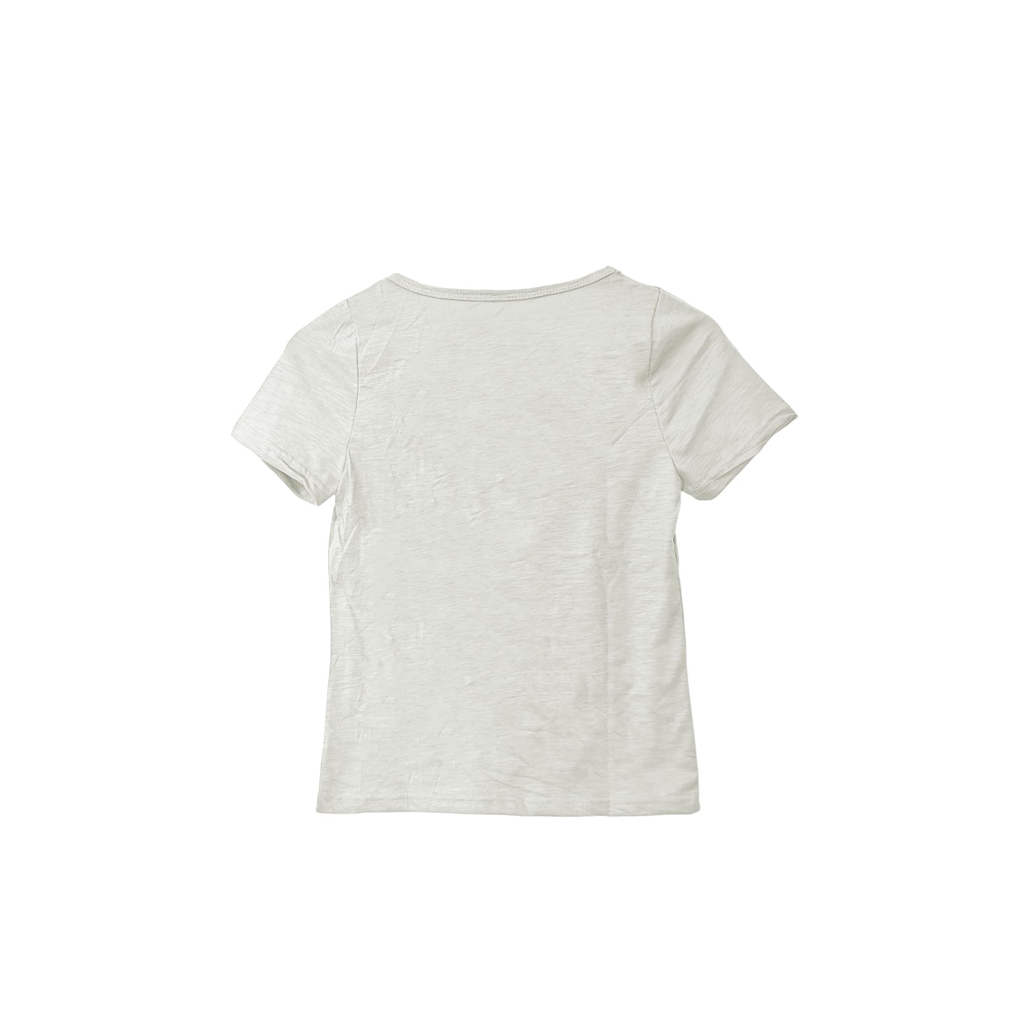 White Cotton Scoop Neck Tee