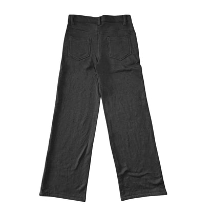 Black Sponge Fleece Wide Leg Pants
