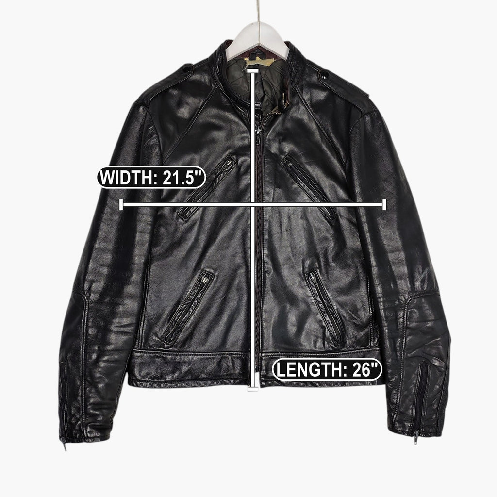 Vintage Suzuki Black Leather Cafe Racer Jacket – Made in Canada