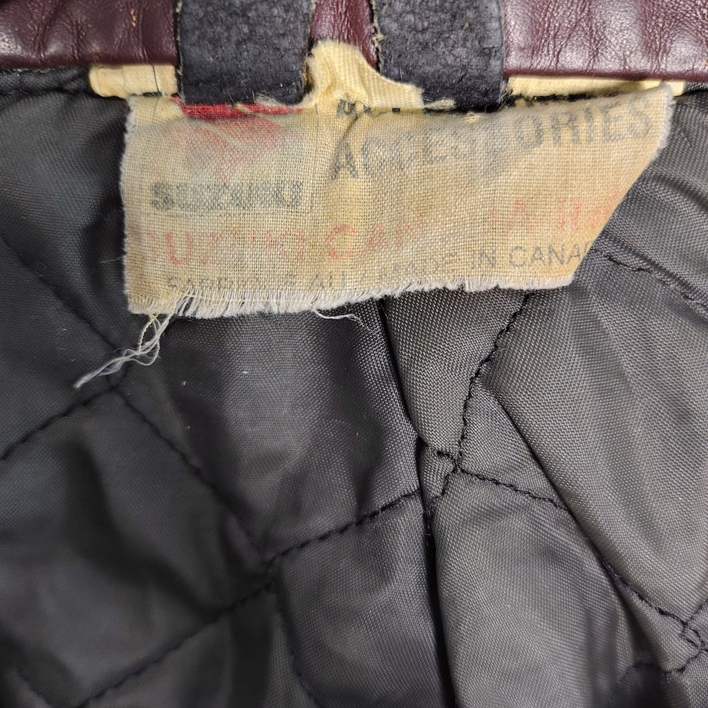 Vintage Suzuki Black Leather Cafe Racer Jacket – Made in Canada