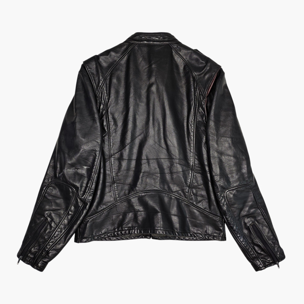 Vintage Suzuki Black Leather Cafe Racer Jacket – Made in Canada
