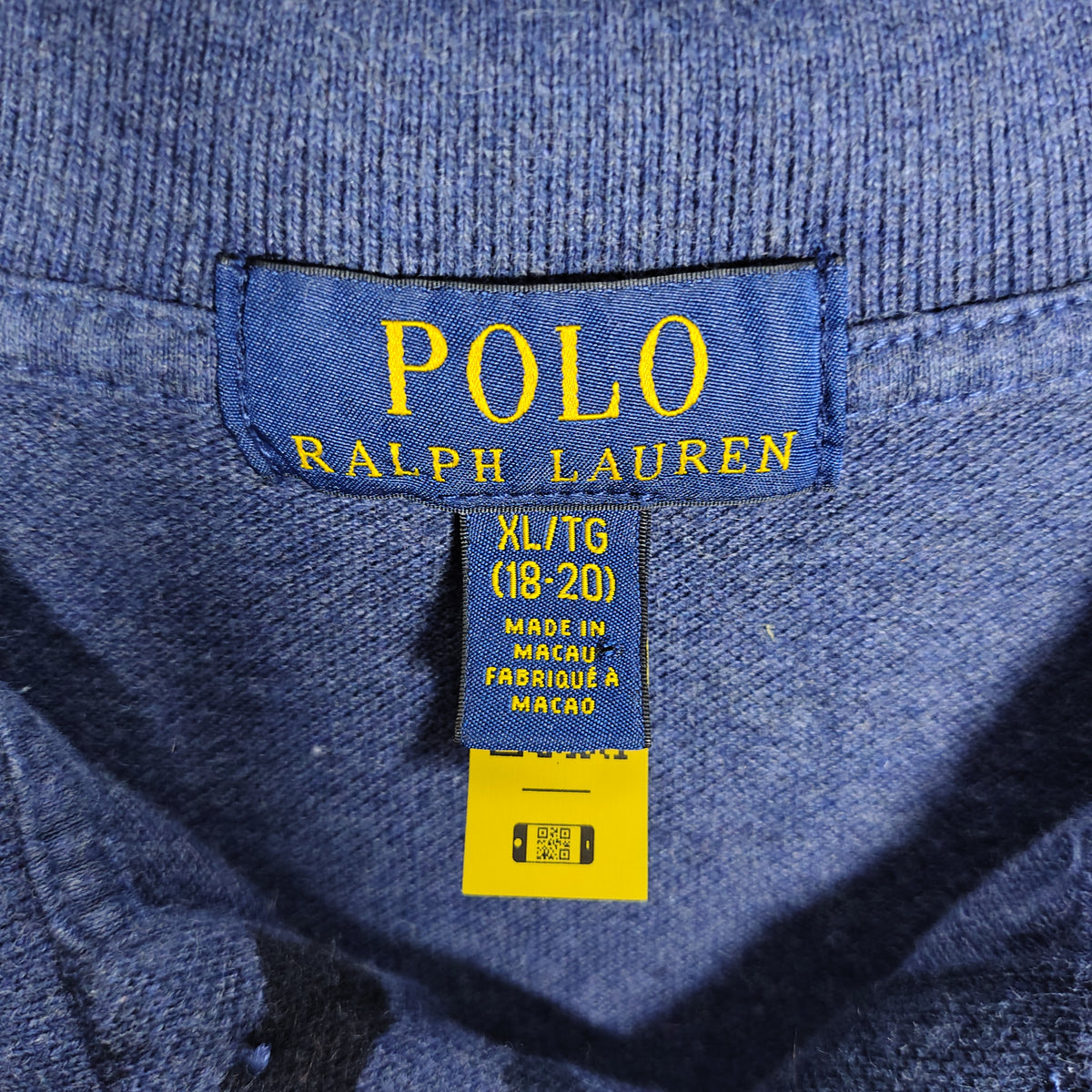 Polo Ralph Lauren Blue Camo Cotton Polo Shirt – Boys’ XL (18–20)
