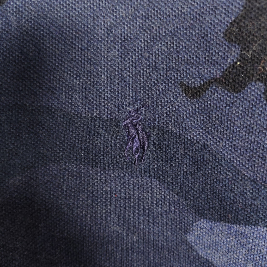 Polo Ralph Lauren Blue Camo Cotton Polo Shirt – Boys’ XL (18–20)