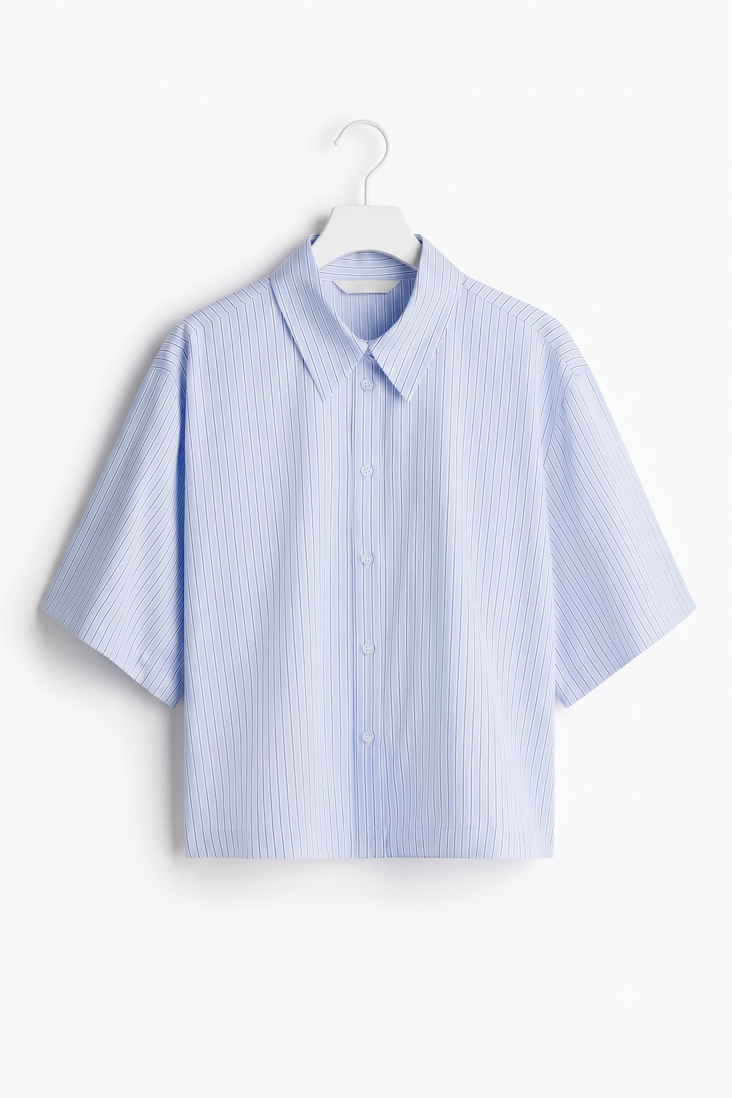 Striped white and blue buttonup boxy fit shirt