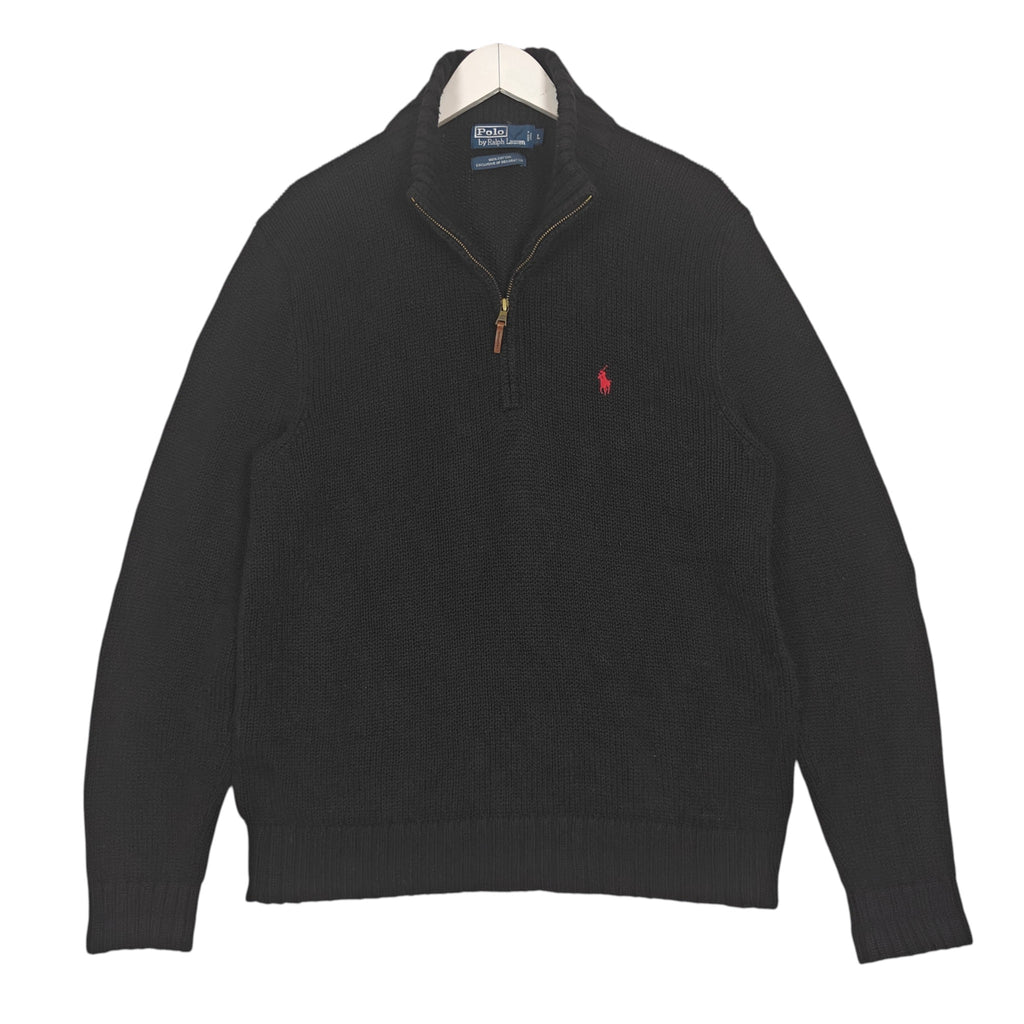 Polo Ralph Lauren Cotton Quarter-Zip Sweater – Black