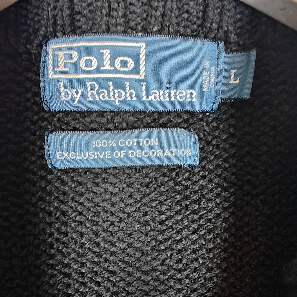 Polo Ralph Lauren Cotton Quarter-Zip Sweater – Black