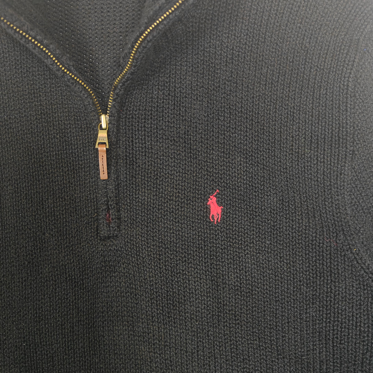 Polo Ralph Lauren Cotton Quarter-Zip Sweater – Black