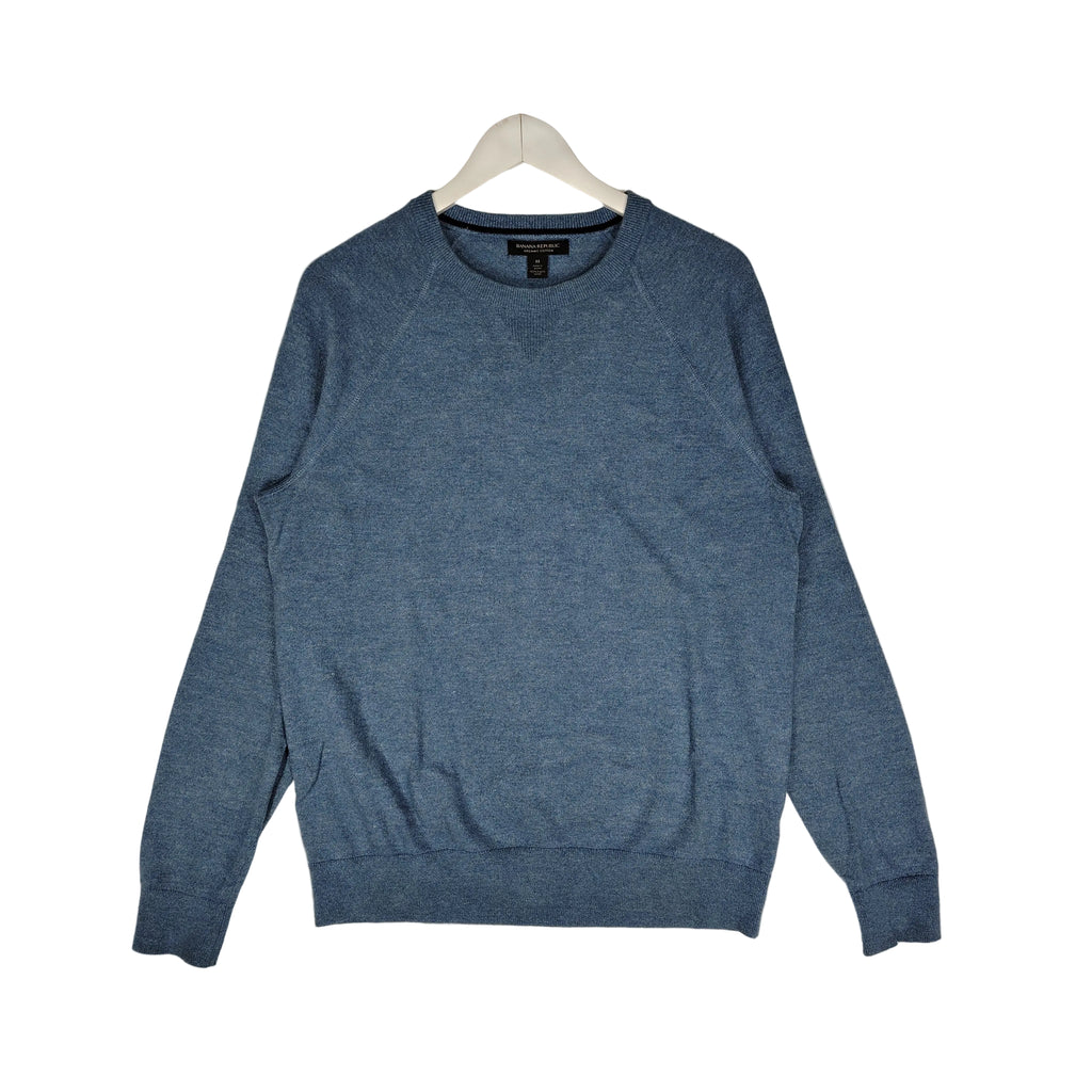 Blue Organic Cotton Crewneck Sweater
