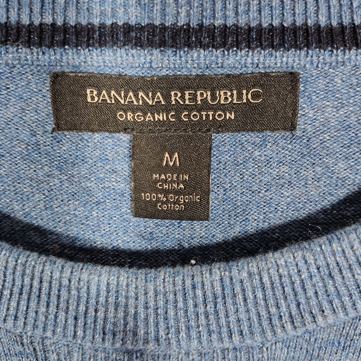 Blue Organic Cotton Crewneck Sweater