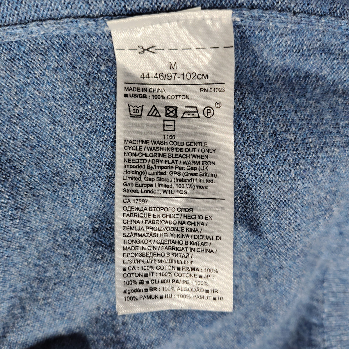 Blue Organic Cotton Crewneck Sweater