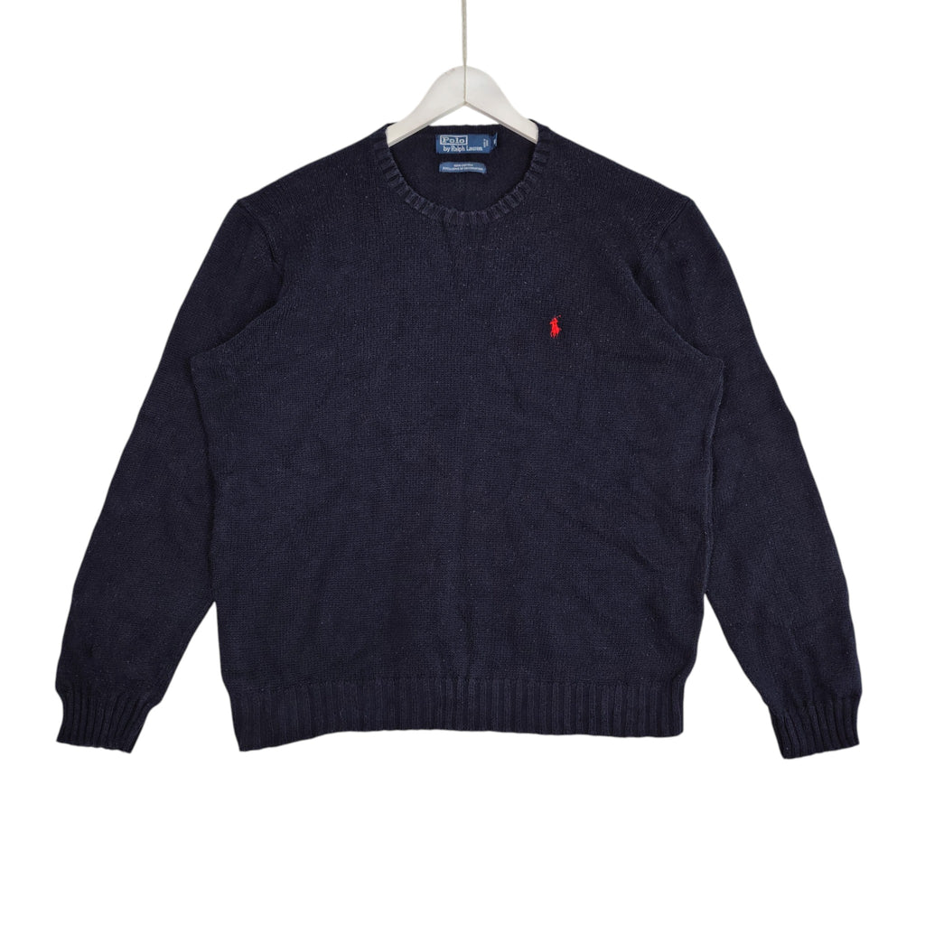 Polo Ralph Lauren Navy Cotton Crewneck Sweater – Men’s XL