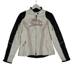 Harley-Davidson Leather Moto Jacket – White, Black & Pink