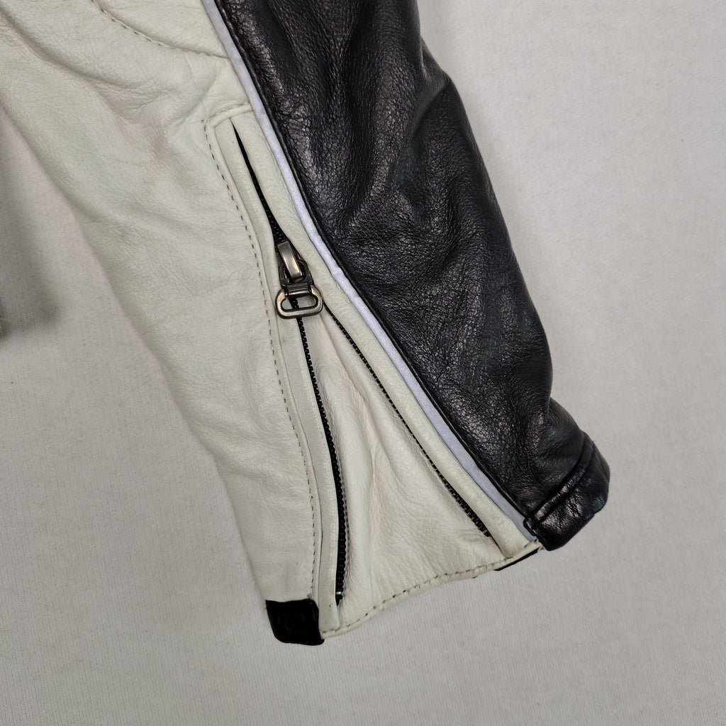 Harley-Davidson Leather Moto Jacket – White, Black & Pink