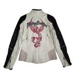 Harley-Davidson Leather Moto Jacket – White, Black & Pink