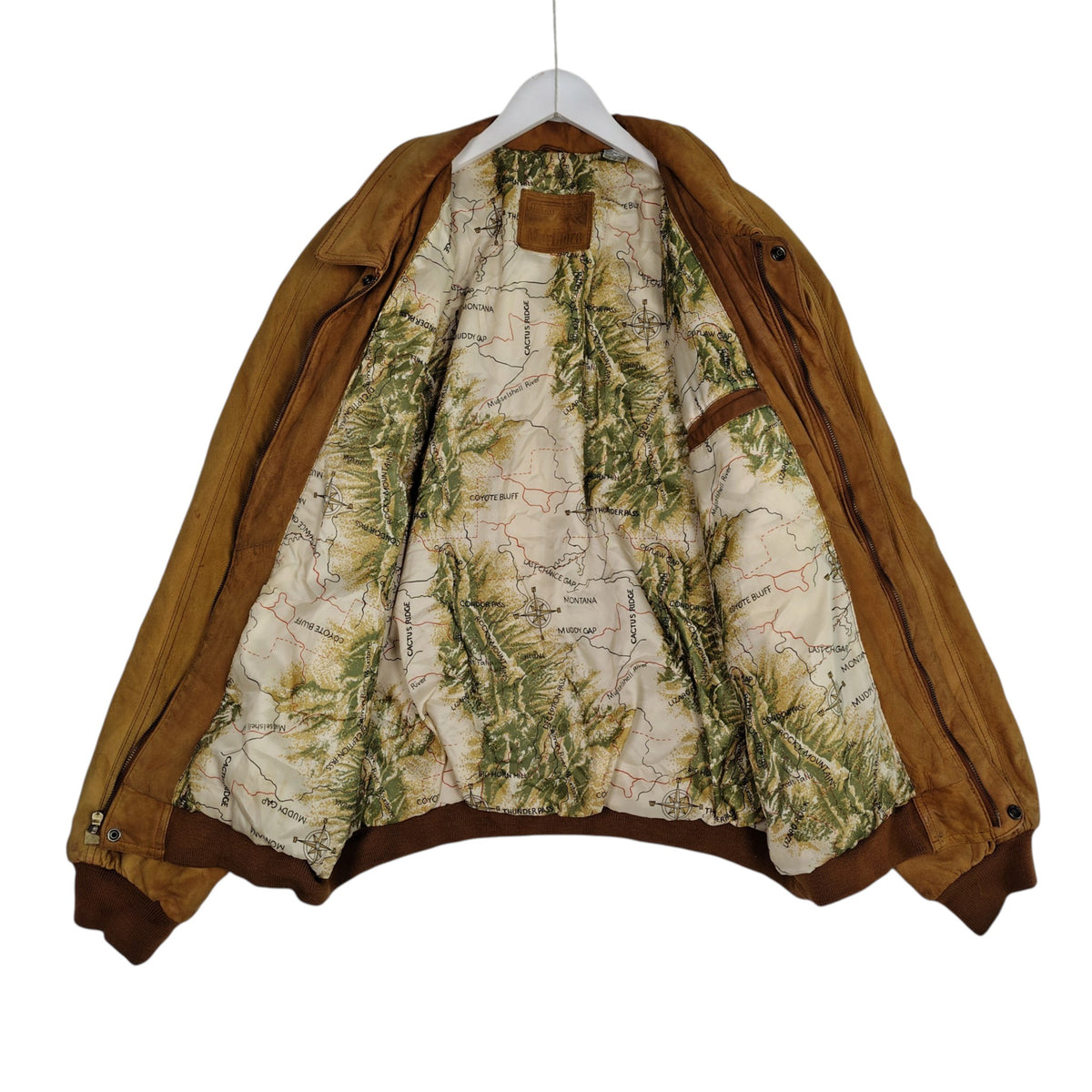 Marlboro Adventure Team Leather Bomber Jacket – Tan Brown