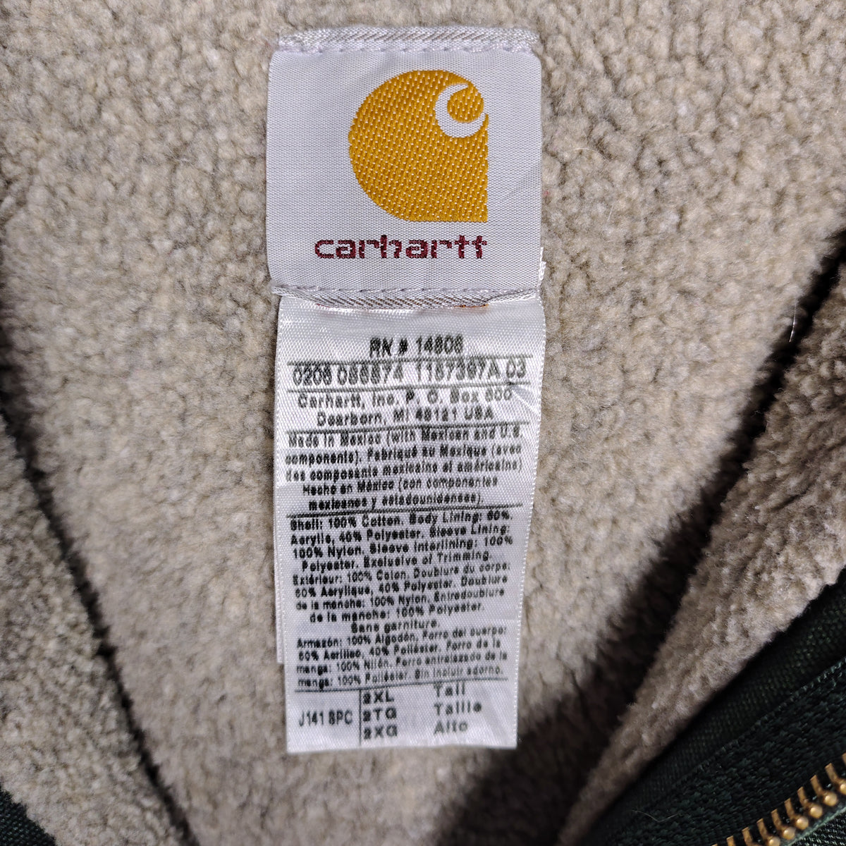Carhartt J141 Sherpa-Lined Hooded Jacket – Spruce Green