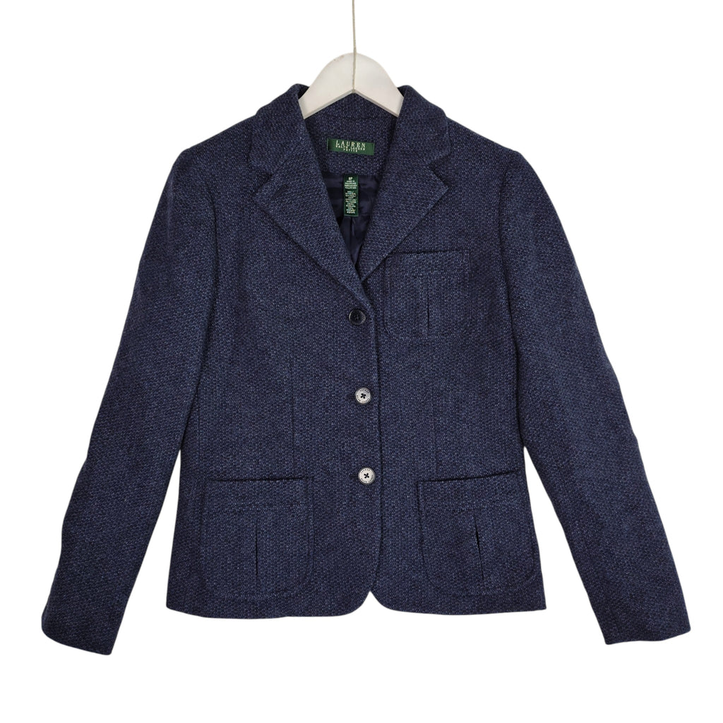 Lauren Ralph Lauren Navy Wool Tweed Blazer