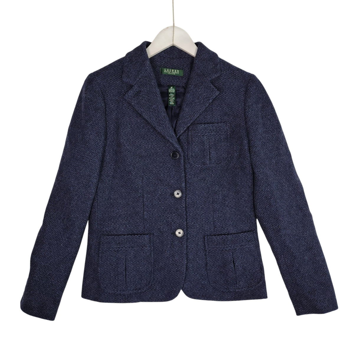 Lauren Ralph Lauren Navy Wool Tweed Blazer
