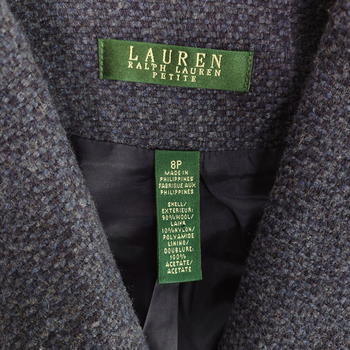 Lauren Ralph Lauren Navy Wool Tweed Blazer