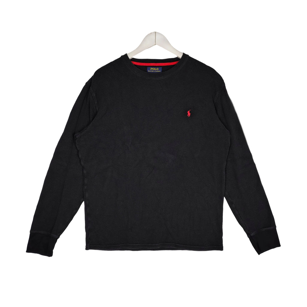 Polo Ralph Lauren Black Waffle Knit Thermal Shirt Men’s Large