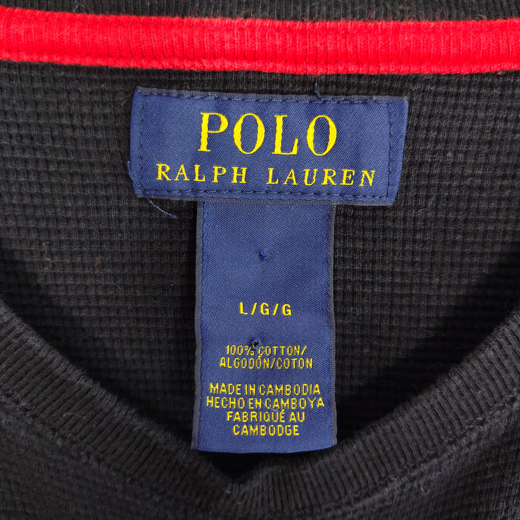 Polo Ralph Lauren Black Waffle Knit Thermal Shirt Men’s Large