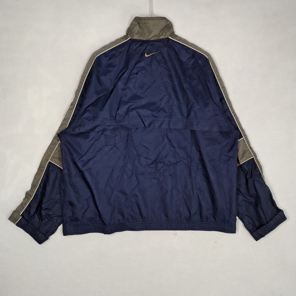 Vintage Nike Spellout Windbreaker Navy Taupe Full Zip Men’s Large