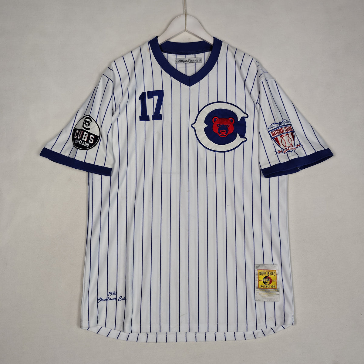 Headgear Classics 1931 Cleveland Cubs #17 Pinstripe Baseball Jersey Men’s XL