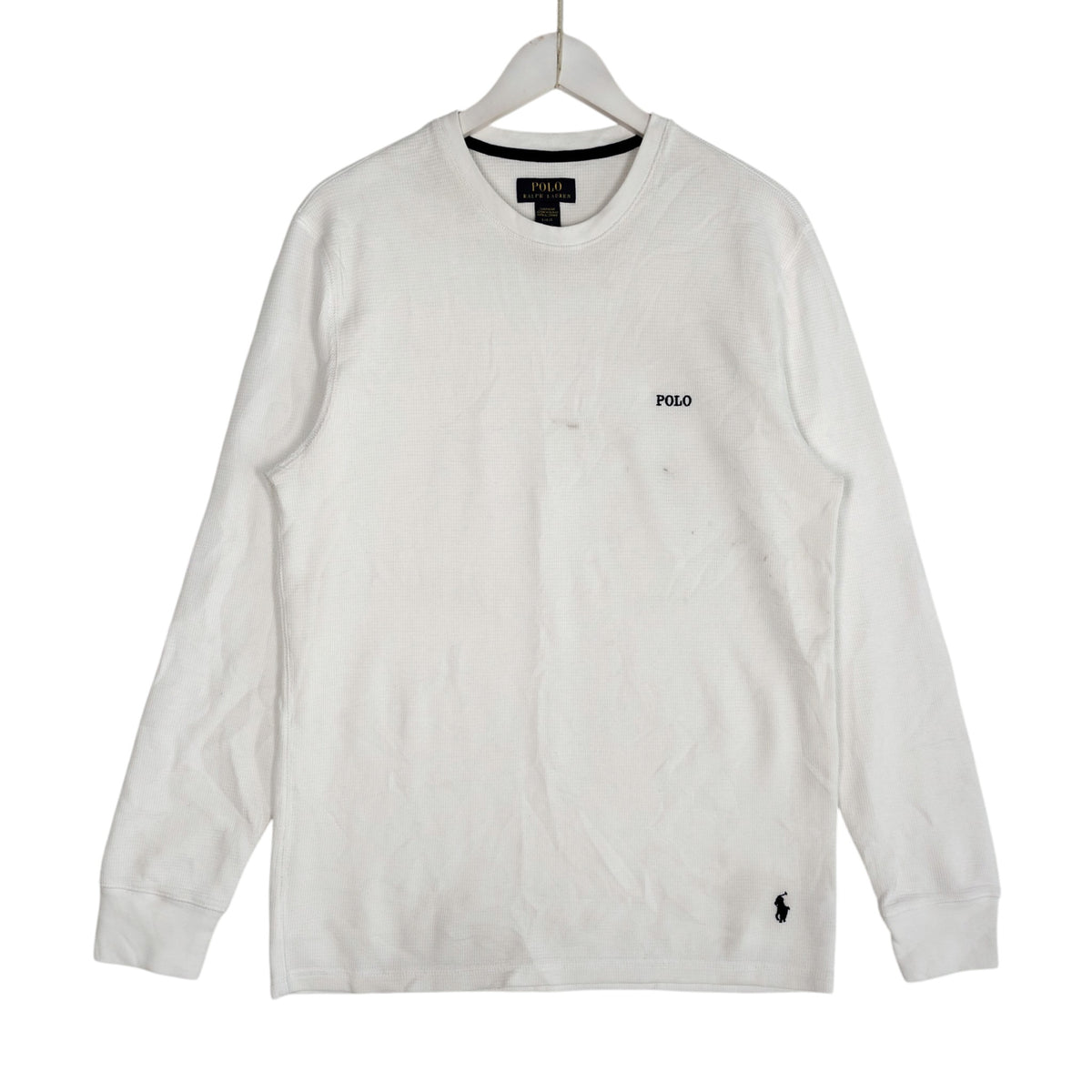 Polo Ralph Lauren White Waffle Knit Thermal Shirt – Men’s Large