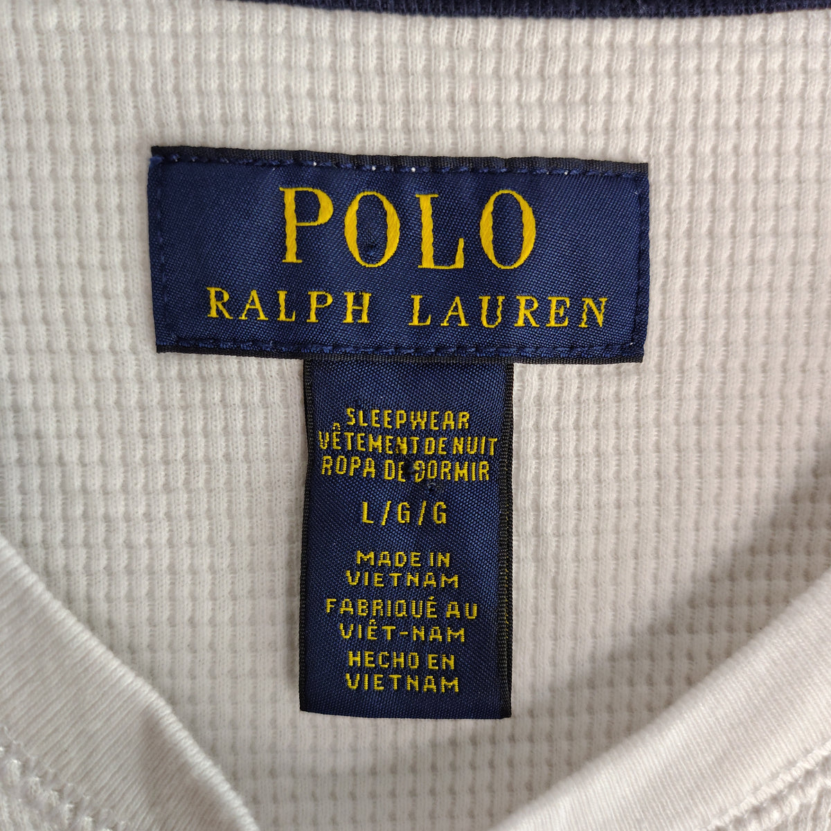 Polo Ralph Lauren White Waffle Knit Thermal Shirt – Men’s Large
