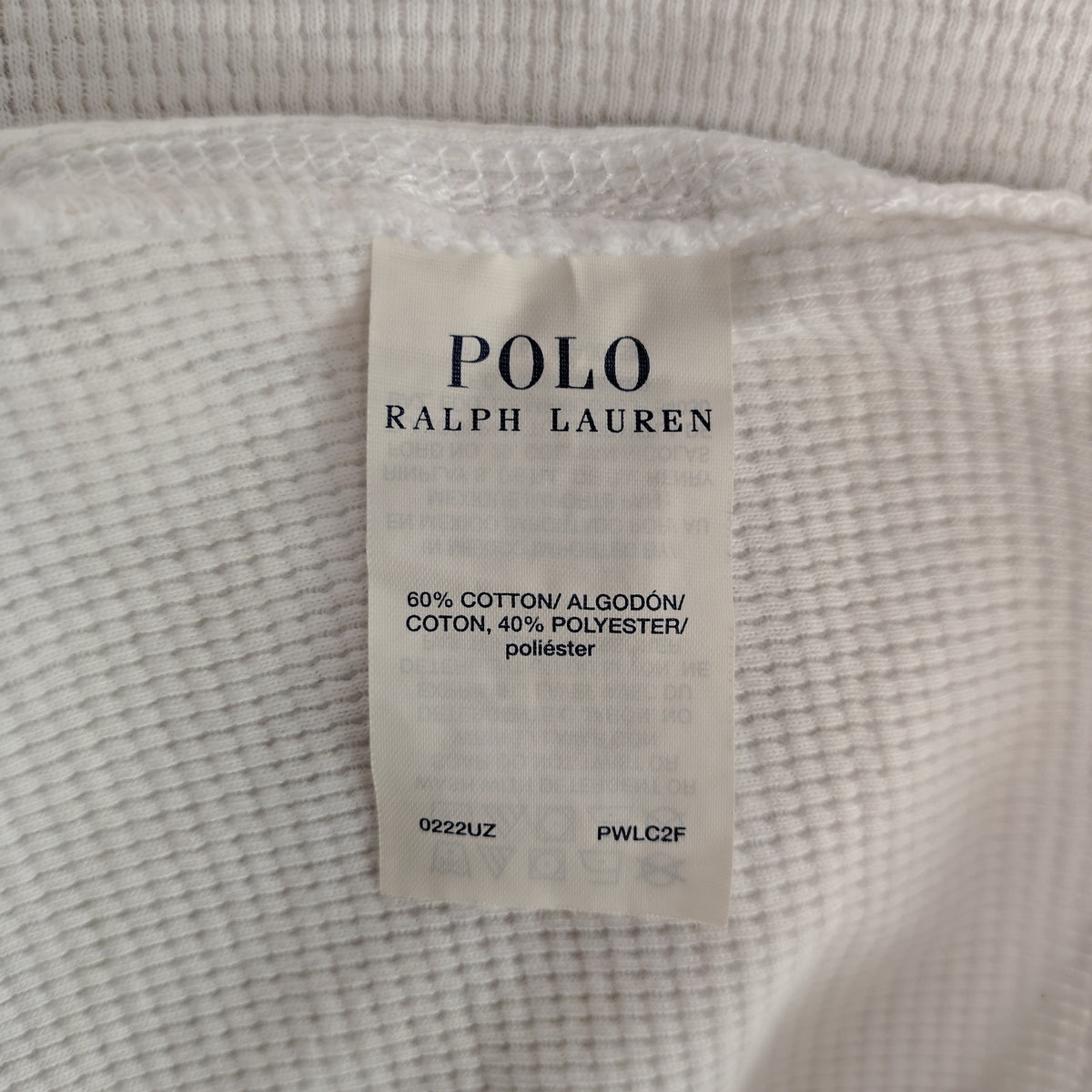 Polo Ralph Lauren White Waffle Knit Thermal Shirt – Men’s Large