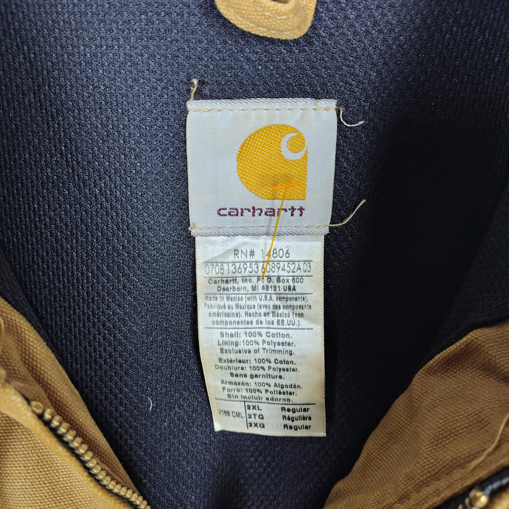 Carhartt J168 CML Camel Hooded Active Jacket – Men’s 2XL Regular