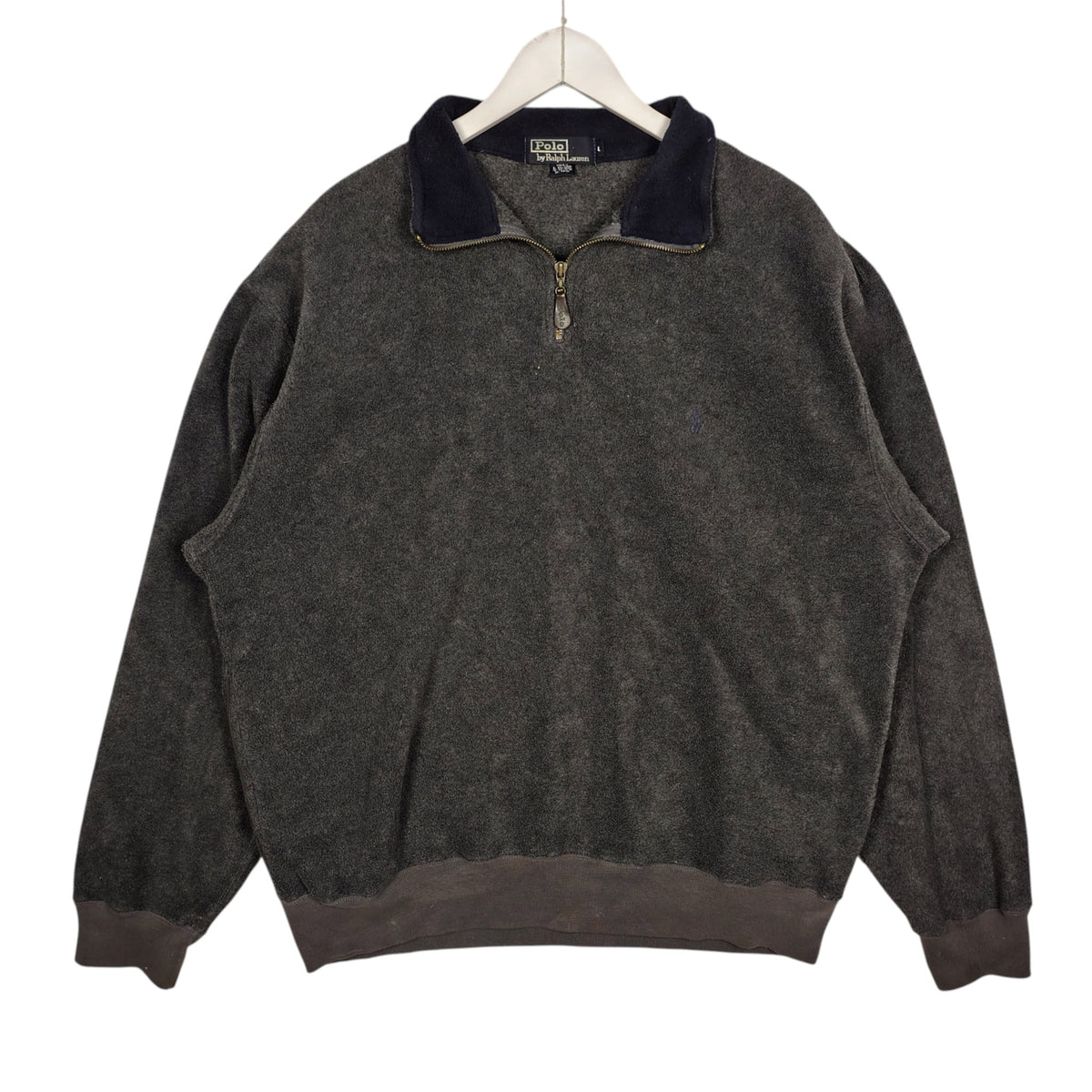 Polo Ralph Lauren Charcoal Fleece Quarter-Zip Pullover – Men’s Large