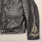 Taurus by Drospo Black Leather Moto Jacket – Sturgis & Harley Patches