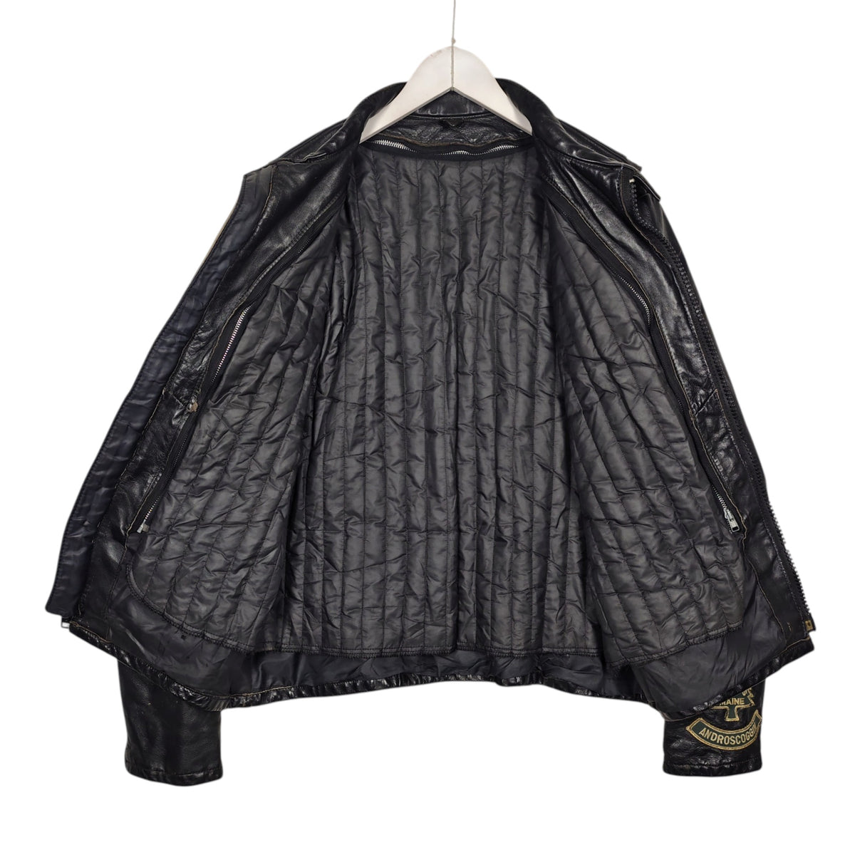 Taurus by Drospo Black Leather Moto Jacket – Sturgis & Harley Patches