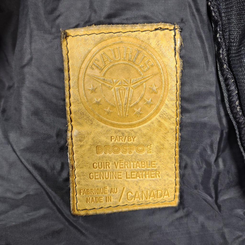 Taurus by Drospo Black Leather Moto Jacket – Sturgis & Harley Patches