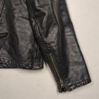 Taurus by Drospo Black Leather Moto Jacket – Sturgis & Harley Patches